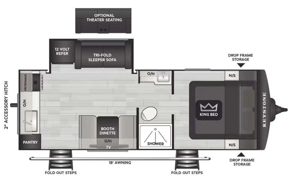Keystone Cougar Western 22RKWE floor plan