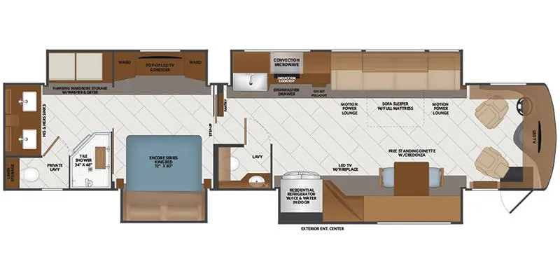 2024 Fleetwood Discovery LXE 44S - Floor plan