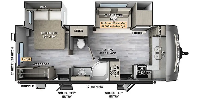 2023 Forest River Rockwood Mini Lite 2516S floor plan
