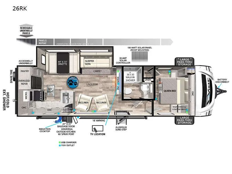 2023 Forest River Vibe 26RK - Floor plan