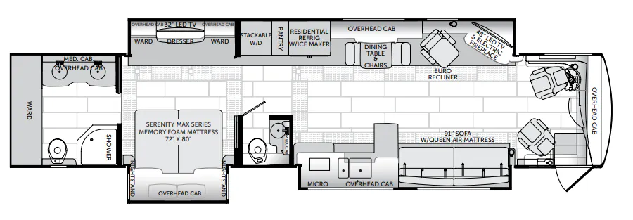 American Coach American Eagle 45N floor plan