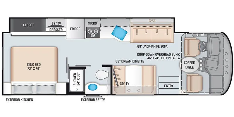 2022 Thor Motor Coach Freedom Traveler A29 - Floor plan