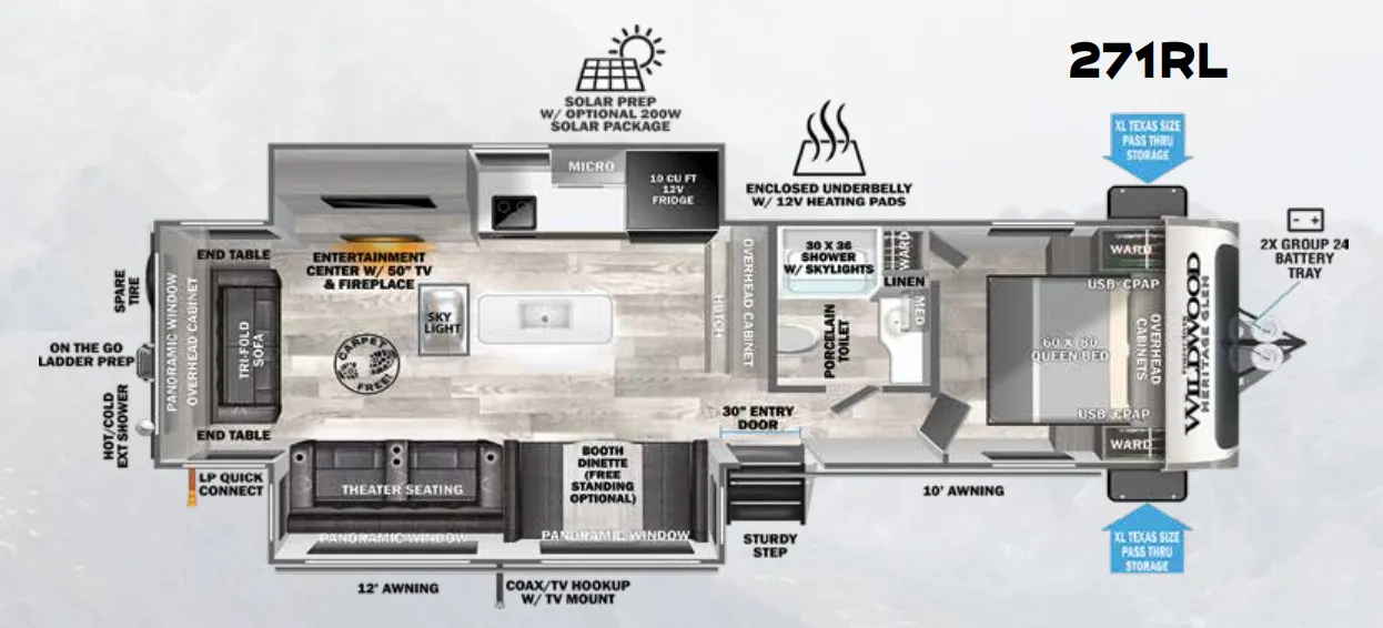 Forest River Wildwood Heritage Glen 271RL floor plan