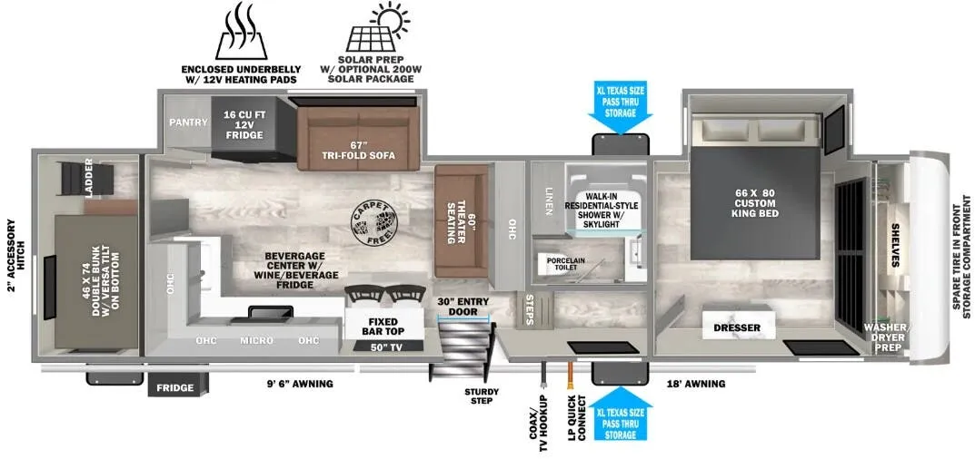 Forest River Salem Hemisphere 328BH floor plan