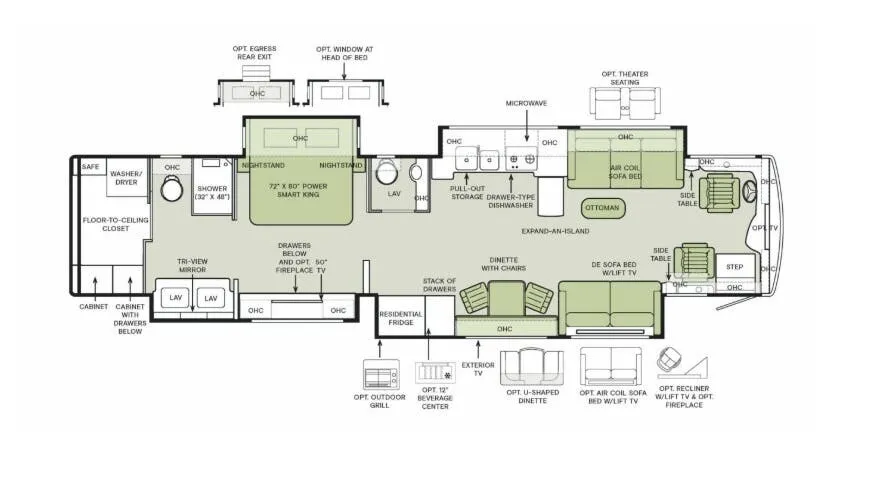 Tiffin Bob Tiffin Limited Edition Allegro Bus 45 BTP floor plan