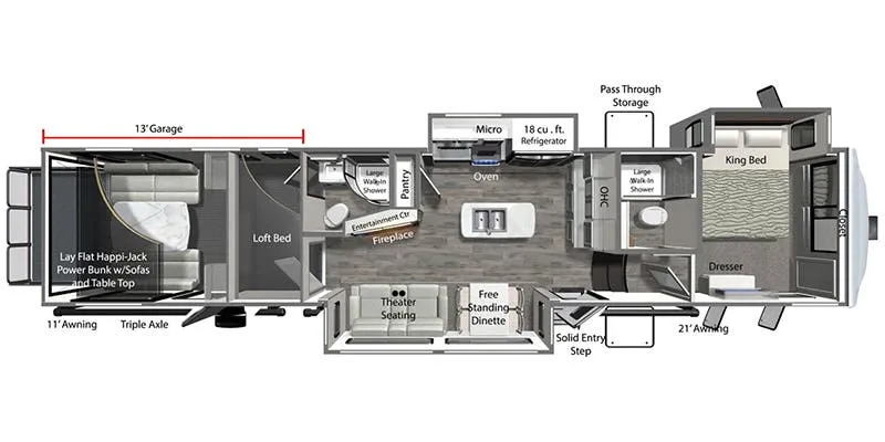 Dutchmen Voltage 4113 floor plan