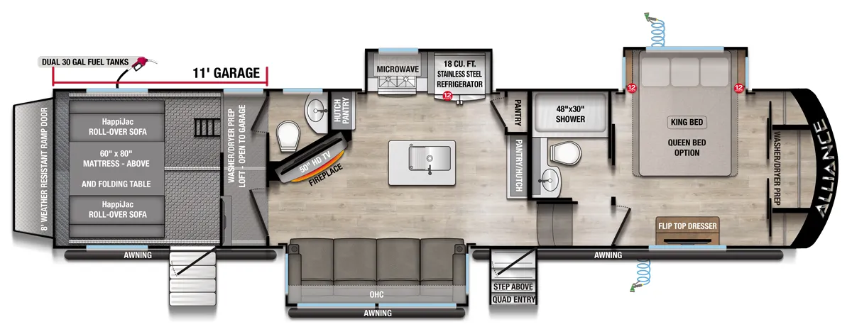 2026 Alliance RV Valor 37V11 - Floor plan