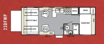 Forest River Cherokee Wolf Pack 23DFWP floor plan