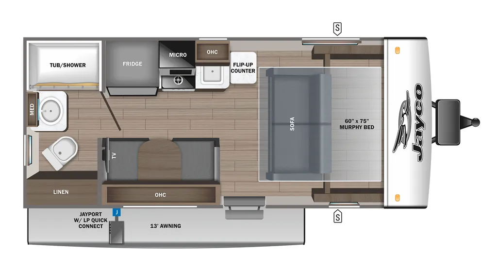 2023 Jayco Jay Feather Micro 173MRB floor plan