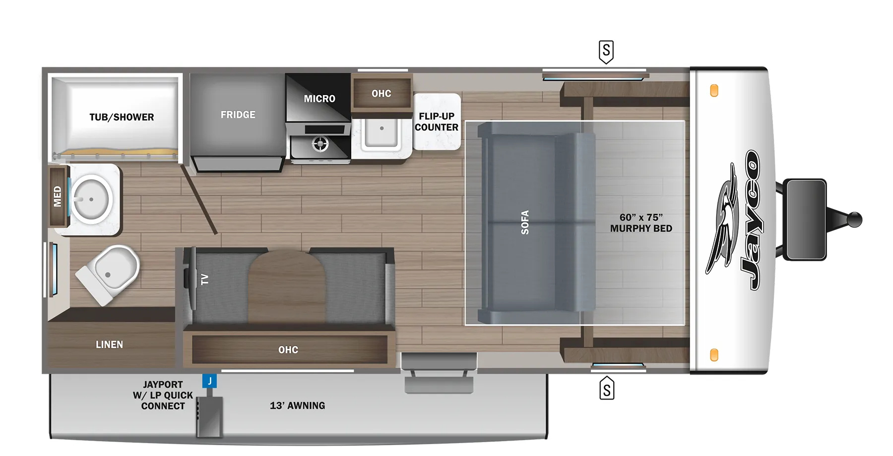 2023 Jayco Jay Feather Micro 173MRB - Floor plan
