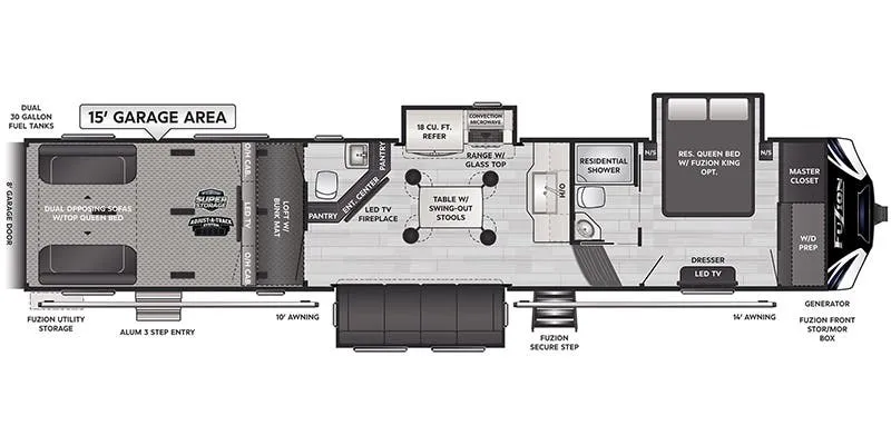 2022 Keystone Fuzion 419 floor plan
