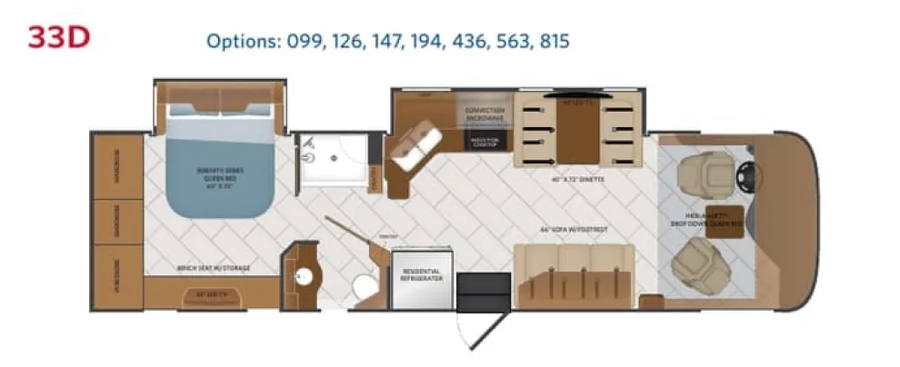 2019 Fleetwood Pace Arrow 33D - Floor plan