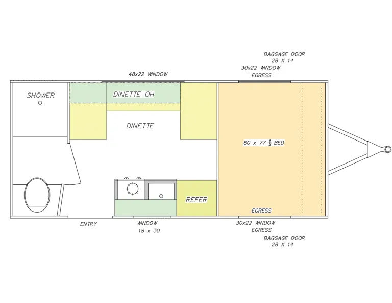 Modern Buggy Trailers Country Born CB17 floor plan
