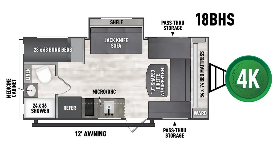 Coachmen Clipper 18BHS floor plan