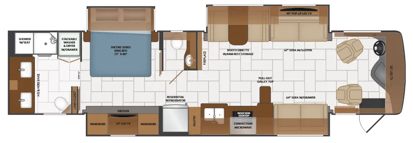 Fleetwood Discovery 38W floor plan