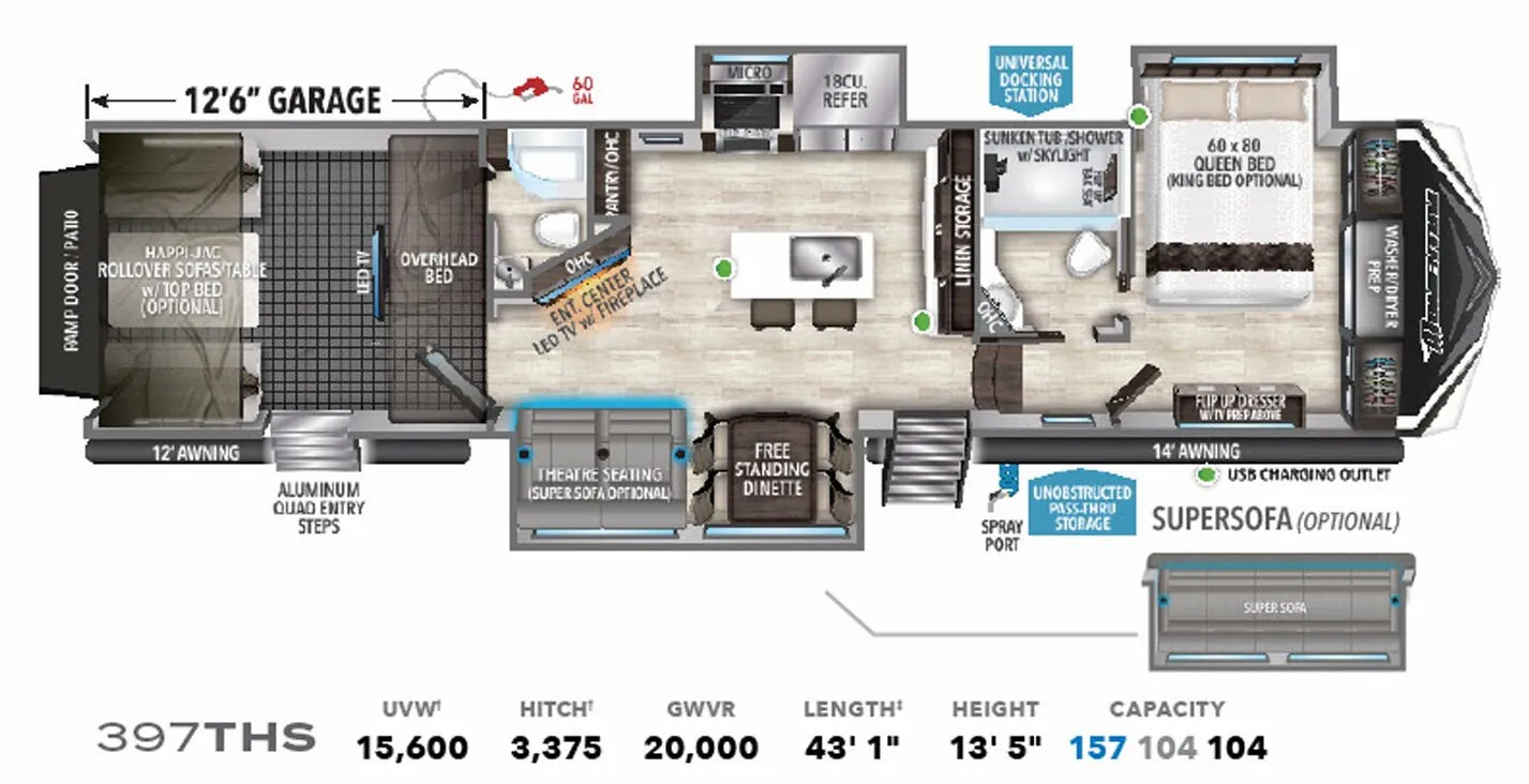 Grand Design Momentum 397THS floor plan