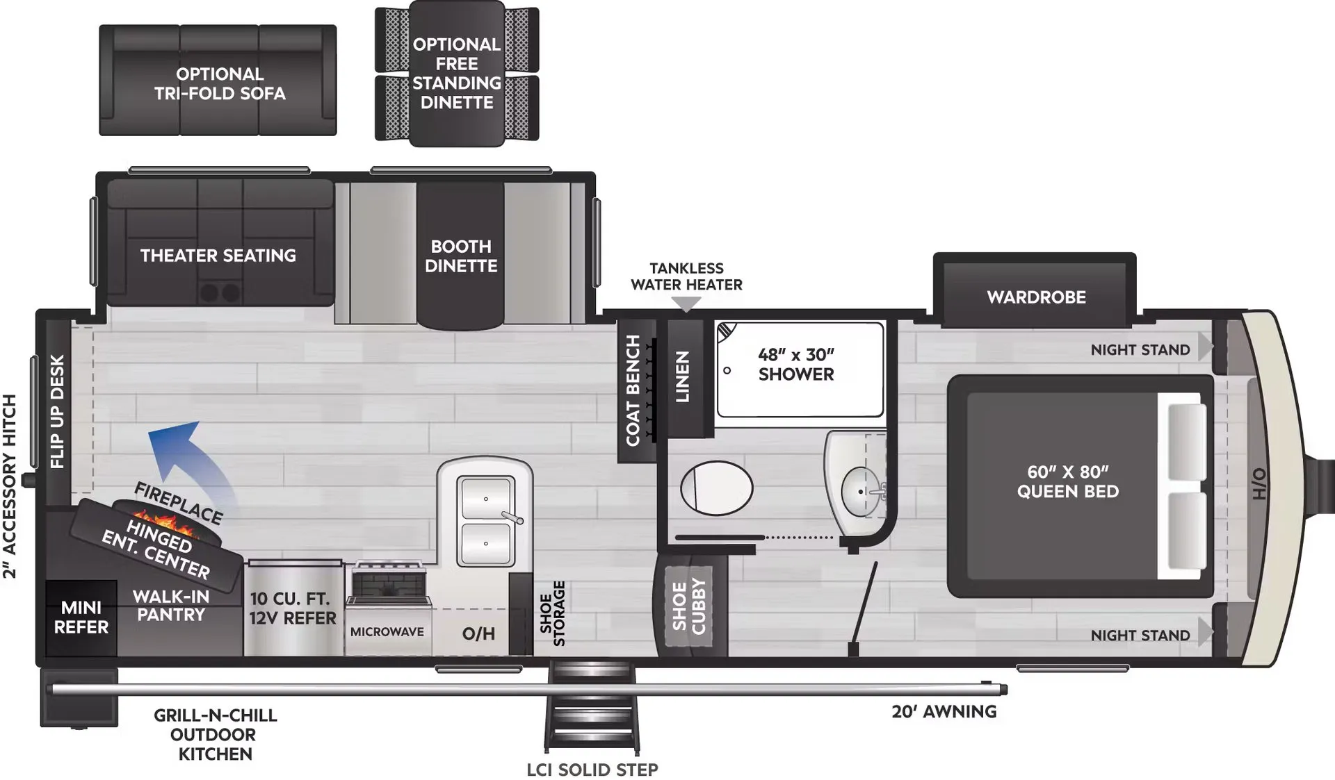 Keystone Arcadia Super Lite 248SLRE floor plan