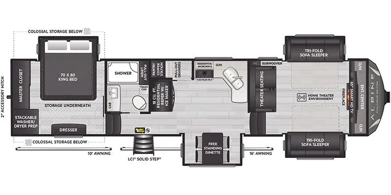 Keystone Alpine Avalanche Edition 346FL floor plan