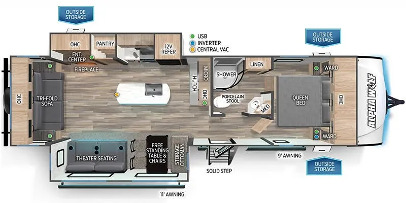 Forest River Cherokee Alpha Wolf 26RL-L floor plan