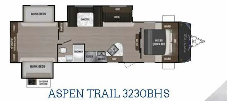 Dutchmen Aspen Trail 3230BHS floor plan
