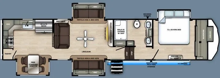 2020 Forest River Sandpiper 39BARK floor plan