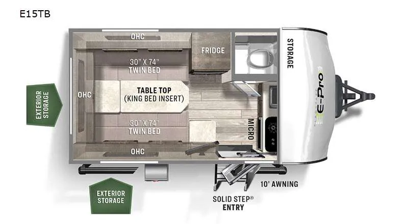 2021 Forest River Flagstaff E-Pro E15TB - Floor plan