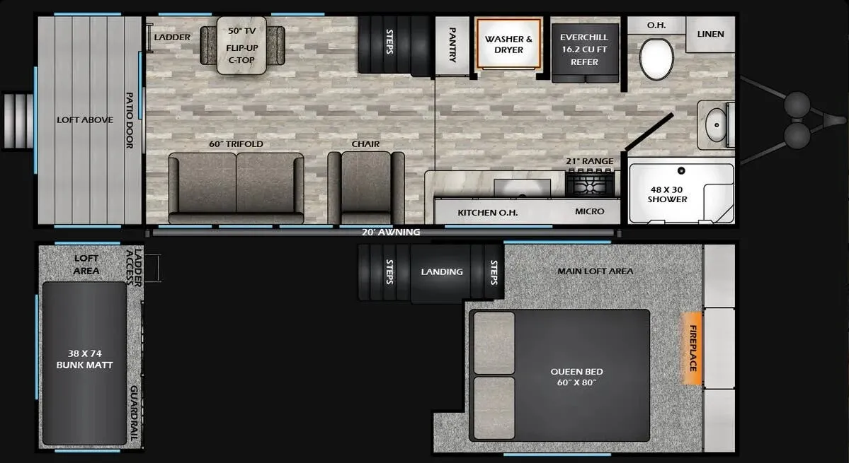 CrossRoads Cruiser 25MLP floor plan
