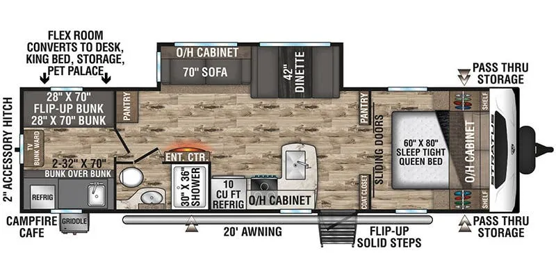 2023 Venture RV Stratus Ultra-Lite SR291VQB - Floor plan
