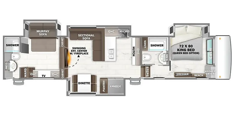 2025 Forest River RiverStone 44DBL floor plan