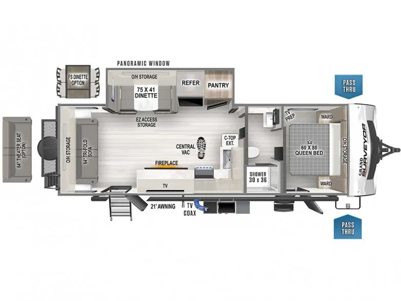 2023 Forest River Grand Surveyor 253RLS floor plan