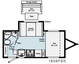 2022 Winnebago Micro Minnie 1808FBS - Floor plan