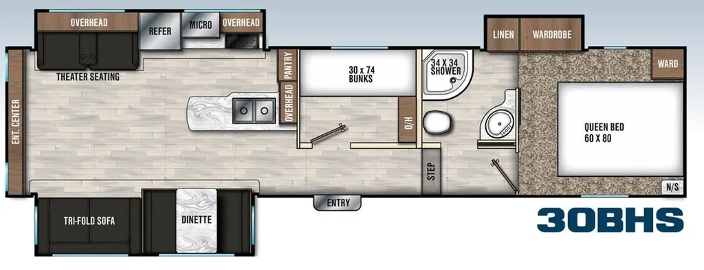 2020 Coachmen Chaparral Lite 30BHS floor plan