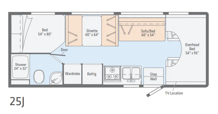 Winnebago Outlook 25J floor plan