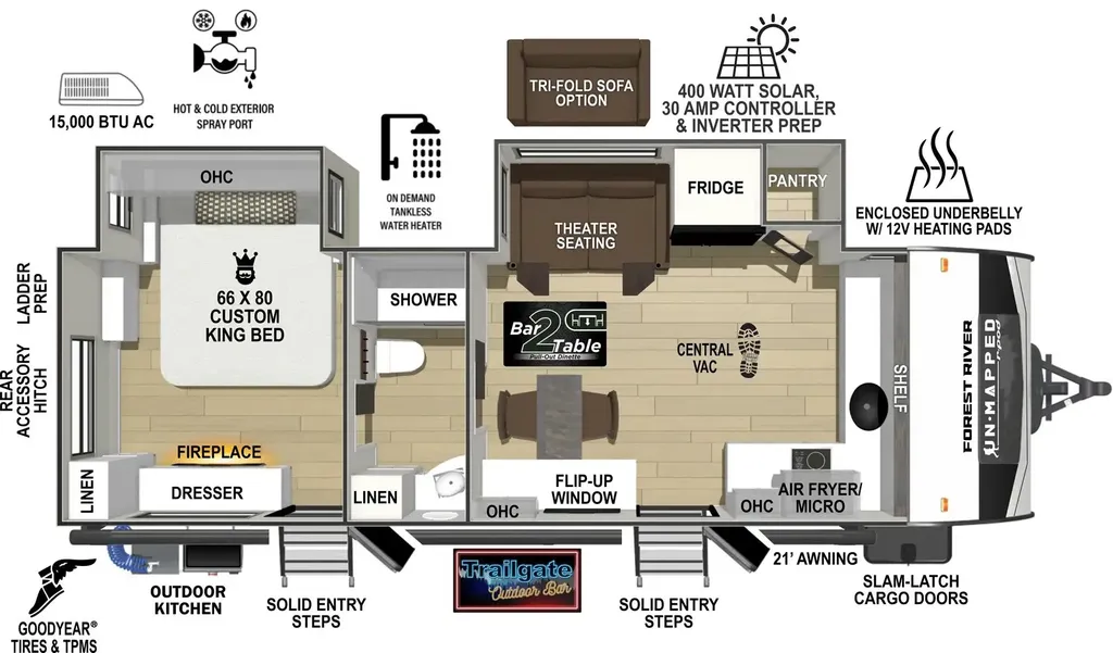 2027 Forest River RV Un-Mapped 25FK floor plan