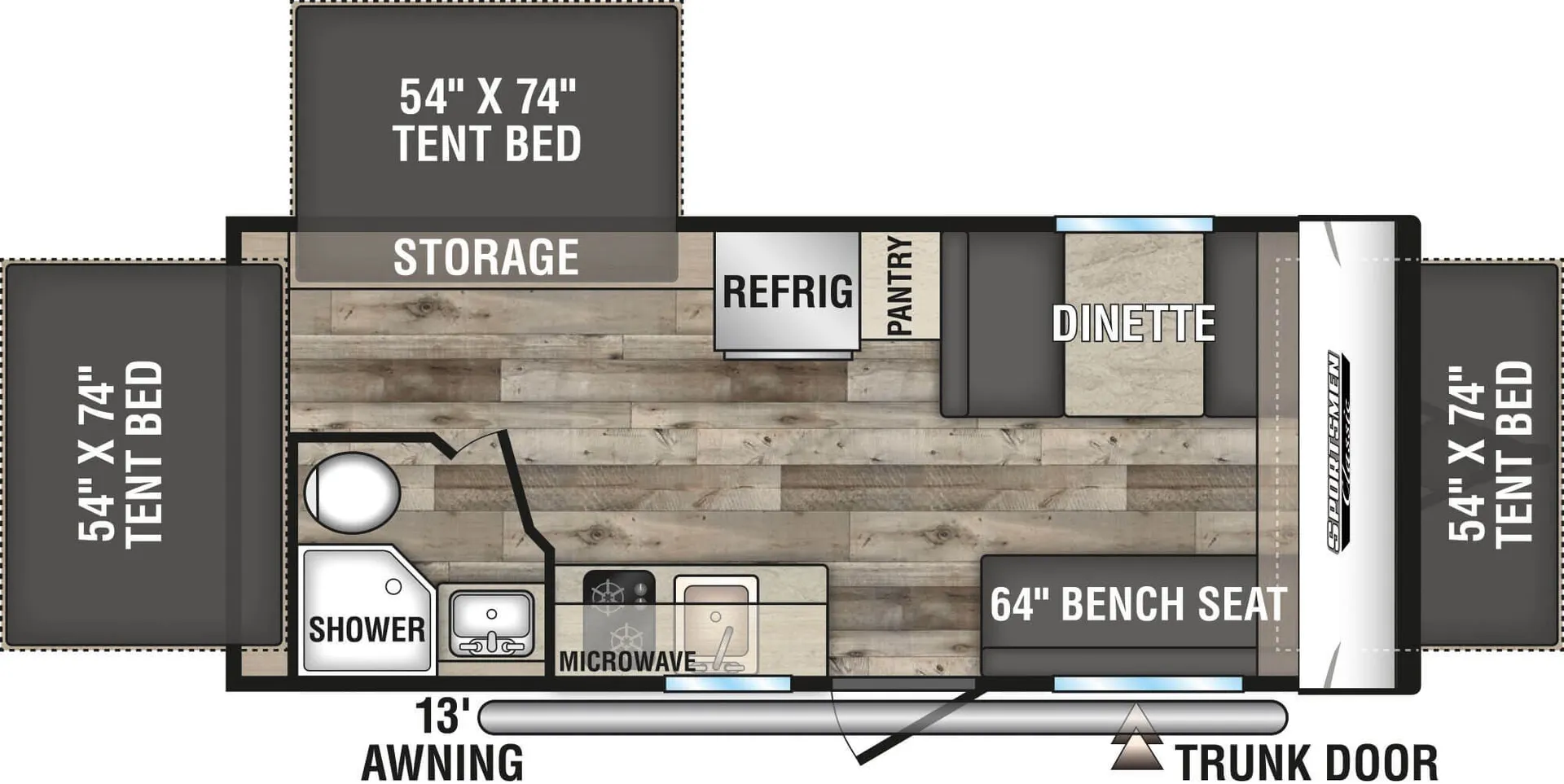 2022 k-z rv Sportsmen Classic 180RBT - Floor plan