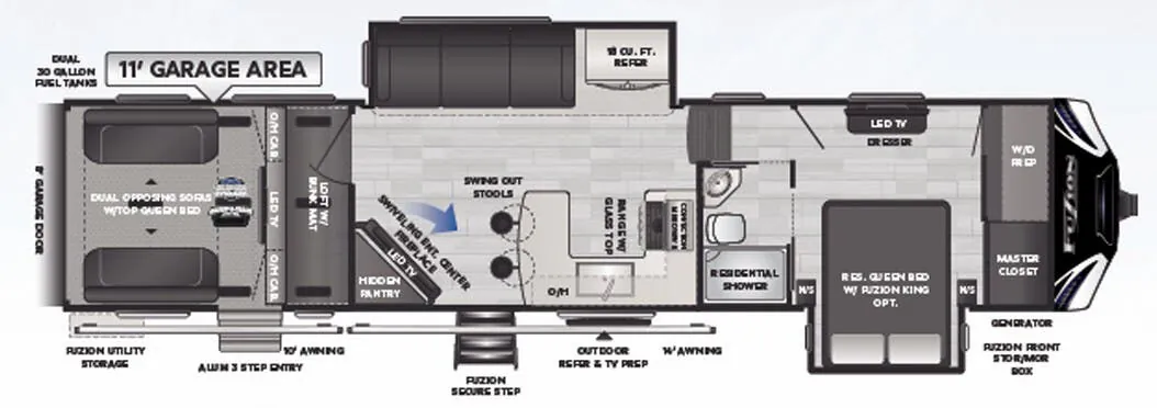 Keystone Fuzion 369 floor plan