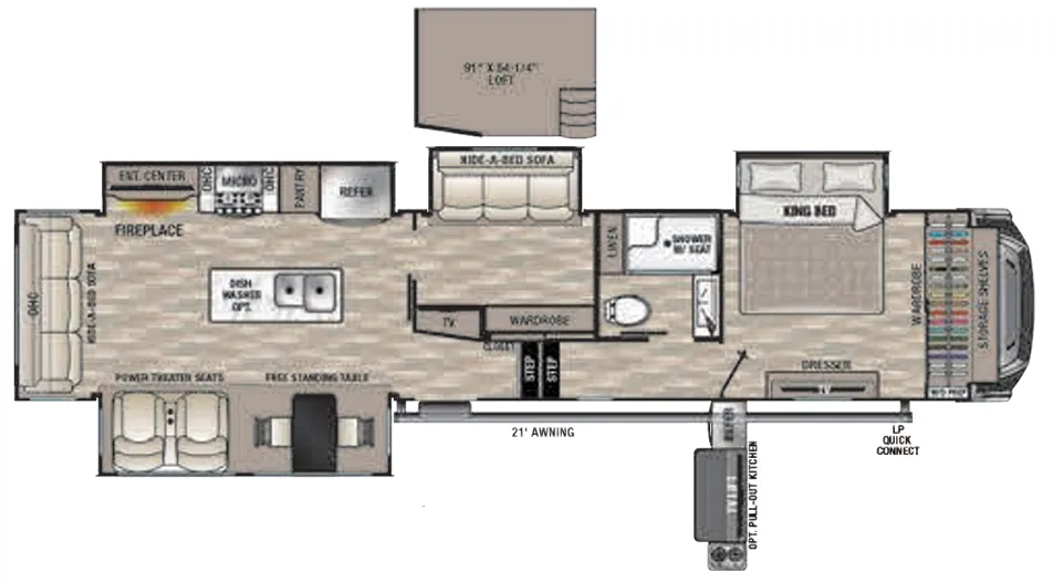 Forest River Cedar Creek 377BH floor plan