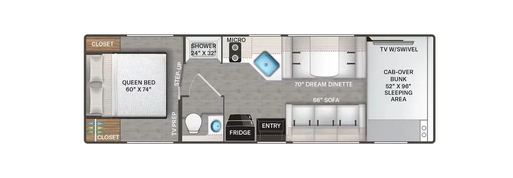 2027 Thor Motor Coach Quantum LZ28 floor plan