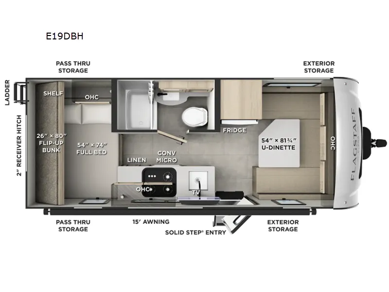 2026 Forest River Flagstaff E-Pro E19DBH — Floor plan