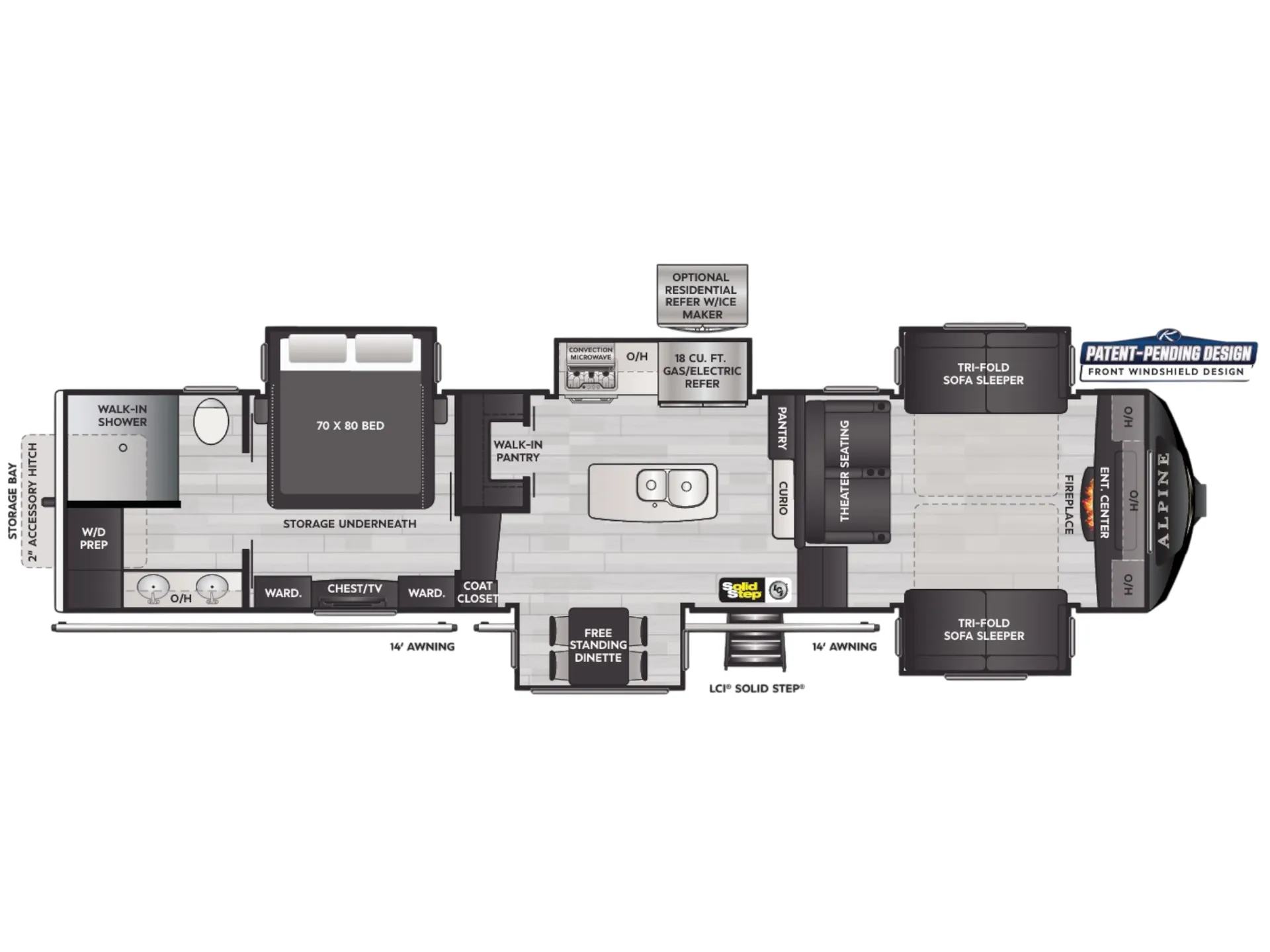 Keystone Alpine 3712KB floor plan