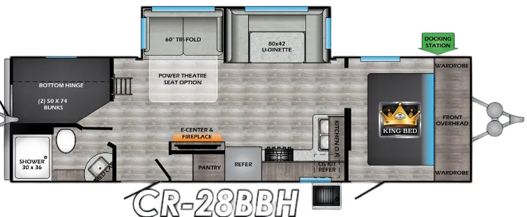 2021 CrossRoads Cruiser Aire CR28BBH - Floor plan