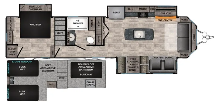 2020 CrossRoads Hampton 370FDL - Floor plan