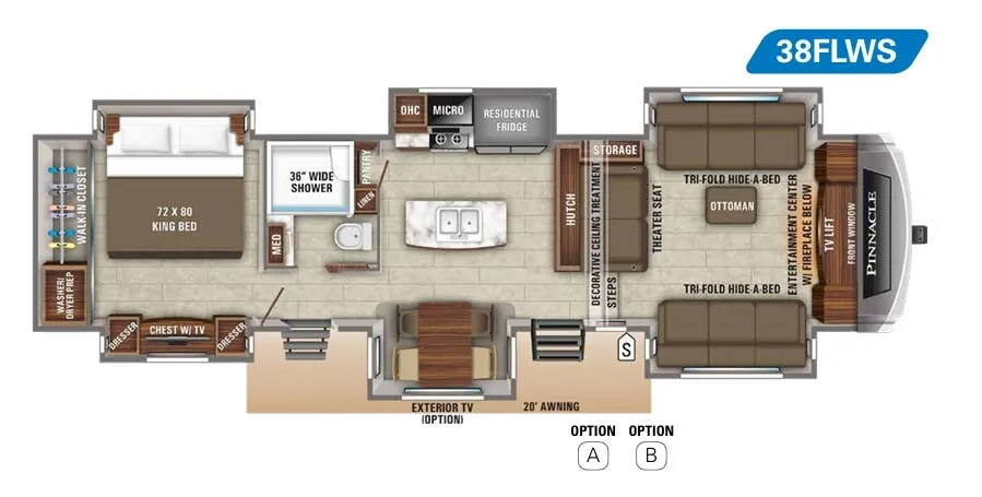 Jayco Pinnacle 38FLWS floor plan