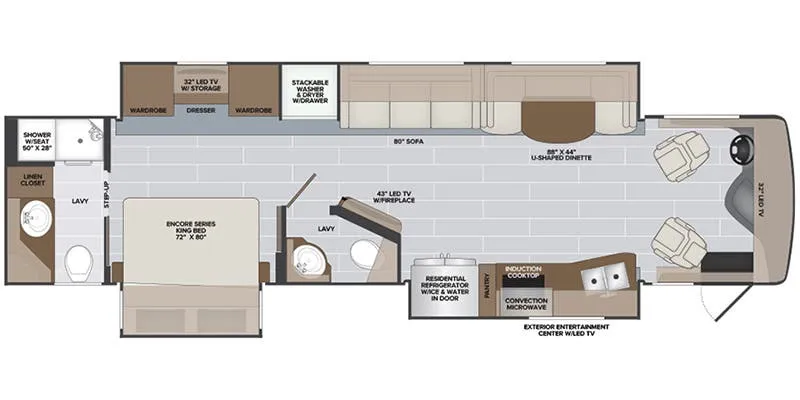 Holiday Rambler Endeavor 38K floor plan