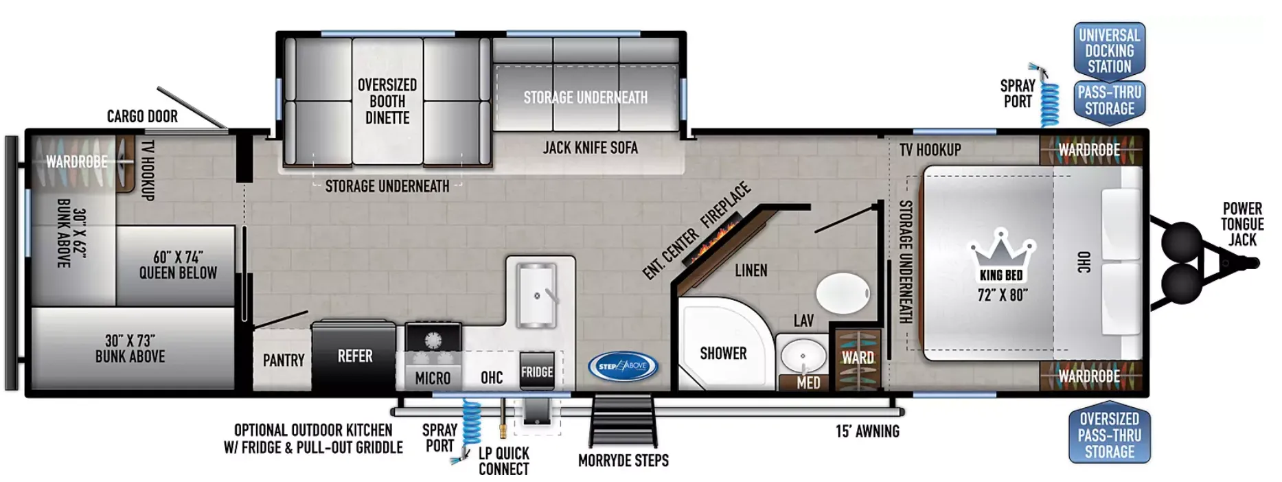 East to West Silver Lake 29KBH floor plan
