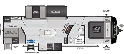 2020 Keystone Cougar Half-Ton 31BHKWE - Floor plan