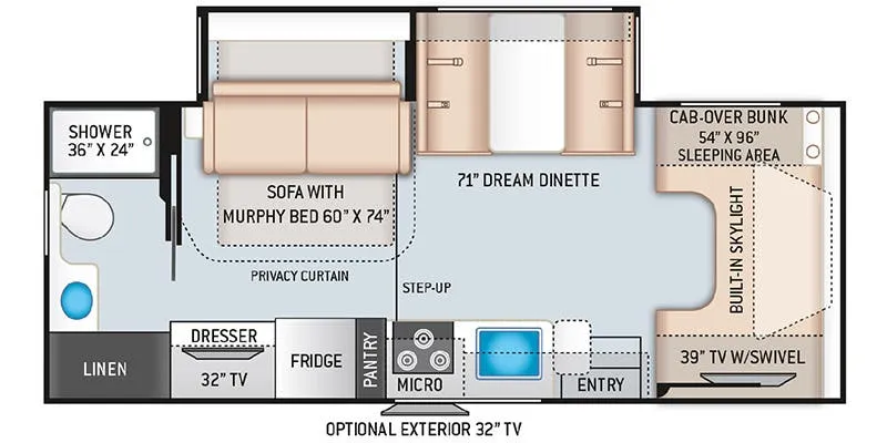 Thor Motor Coach Echelon LC25 floor plan