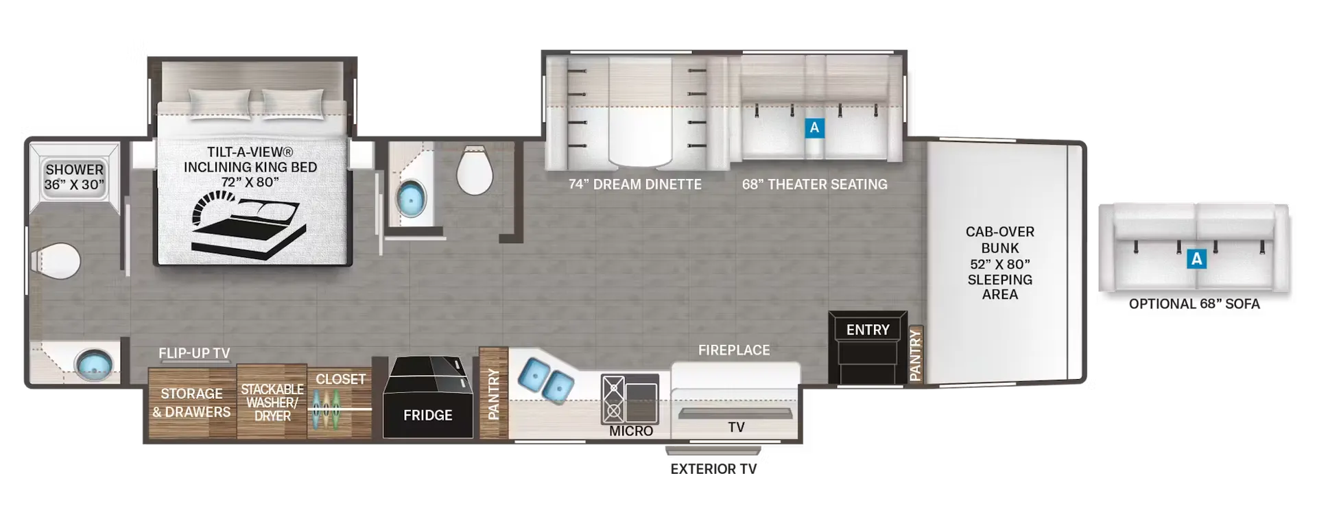 2027 Thor Motor Coach Pasadena SV 38DX - Floor plan
