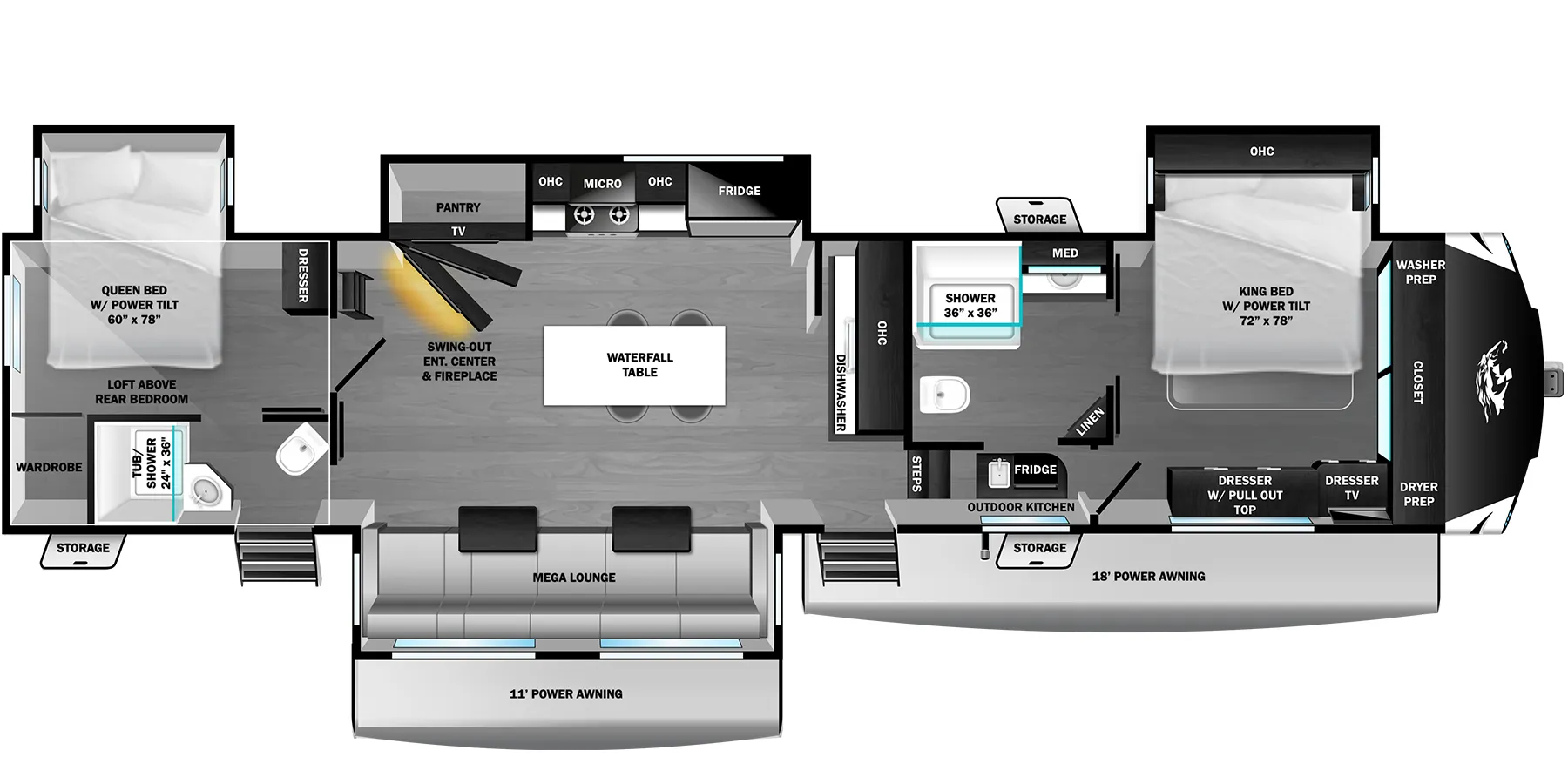 Highland Ridge Open Range 3X 3X 390TBS floor plan
