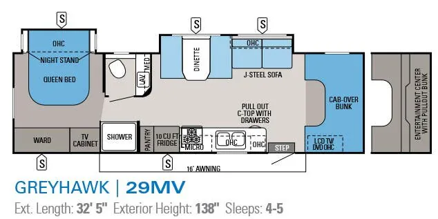 Jayco Greyhawk 29MV floor plan